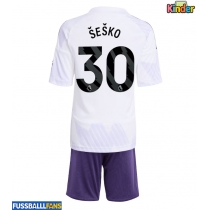 Manchester United Benjamin Sesko #30 Auswärts Trikotsatz Kinder 2025-26 Kurzarm (+ Kurze Hosen)